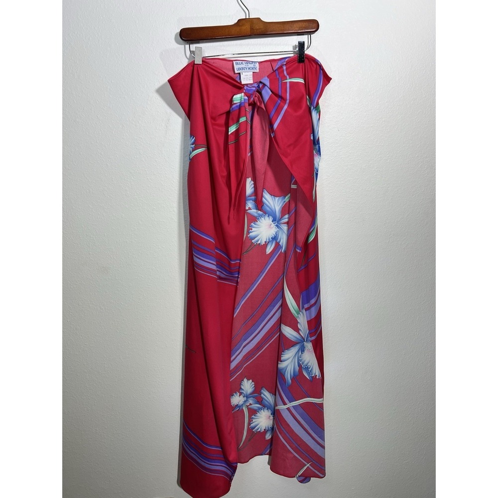 RARE Vintage LIBERTY HOUSE X Blue Hawaii Maxi Wrap Cover Up Dress Skirt Beach OS